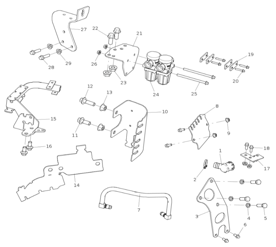Sistema de frenos para chasis 8×4